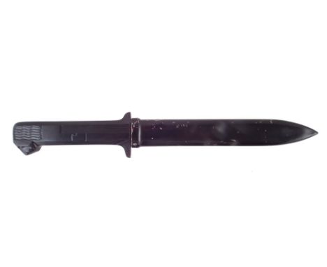 Italian Fascist San Marco Battalion dagger and scabbard, all black with lion pommel grip, 31cm long