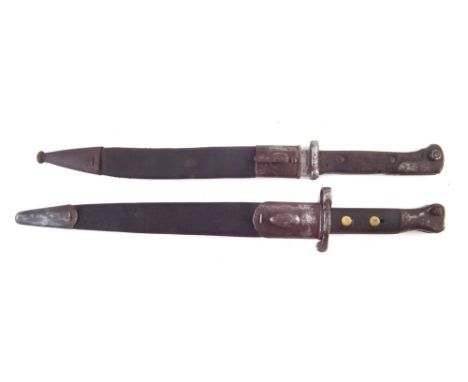 British 1888 pattern MK11 Lee Metford bayonet and scabbard, the grip stamped 178, the blade byWilkinson, together with a WW1 