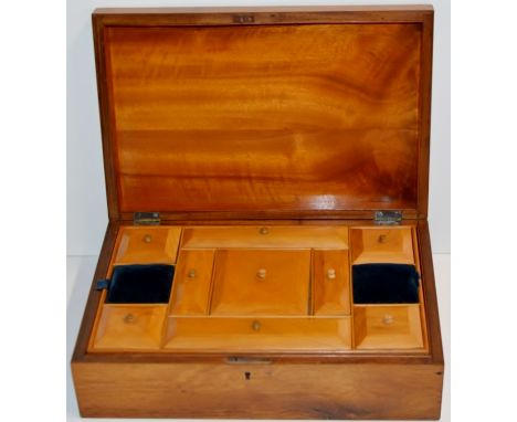 MARQUETRY TRINKET BOX WITH FITTED INTERIOR     