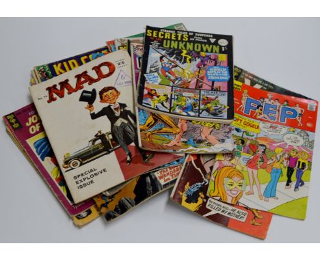 A COLLECTION OF 49 VARIOUS VINTAGE & RARE COMIC BOOKS INCLUDING GREEN LANTERN, CREEPY WORLDS, ASTOUNDING STORIES, RICHIE RICH