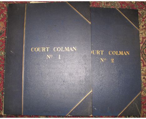 [WALES] 2 x elephant folios [29 x 22 inches], entitled "Colman Court No. 1 [and] 2", containing 2 x ms. maps of Colman Court 