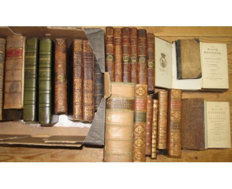 [COMBE (William)] The R - L Register, 9 vols in 5, 12mo, speckled calf (worn), Royal bookplate, mixed editions, L., Bow, 1780