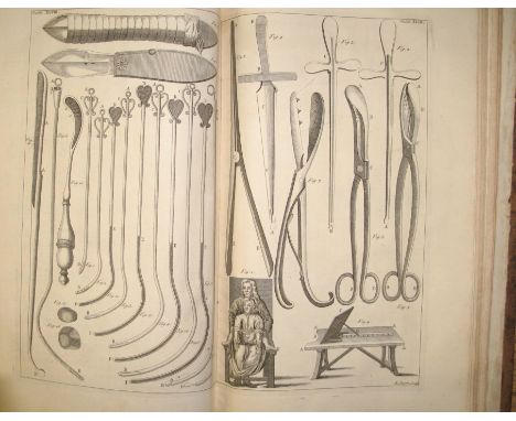 JAMES (R.) A Medical Dictionary, 2 vols only of 3 (i.e. vols 2 &amp; 3), folio, 28 plates on 14 double-pages, of anatomy, ins