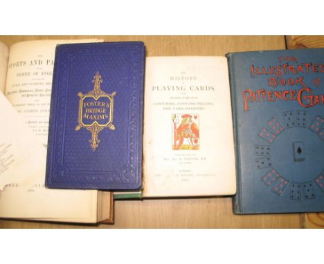 [PLAYING CARDS / GAMES] TAYLOR, History of Playing Cards, 8vo, lacks frontis, clo., L., 1865; 3 other books and a printed poe