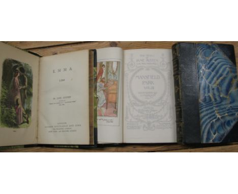 AUSTEN (Jane) Mansfield Park, 2 vols, sm. 8vo, col. plates by H. M. Brook, half blue morocco gilt, L., 1898; &amp; another by
