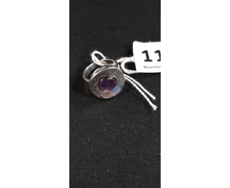 SILVER AMETHYST BULLS EYE RING BY FOLLIE-FOLLIE