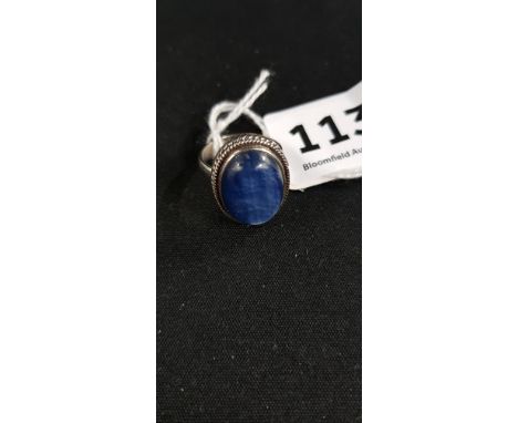 SILVER BLUE STONE RING