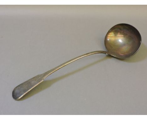 A George III silver fiddle pattern ladle