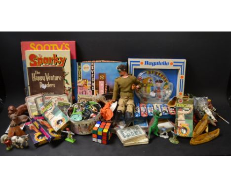 Toys and Juvenalia - a 1970's Action Man; a Marx Toys Magic Roundabout Bagatelle, boxed; toy figures including Britains, etc;