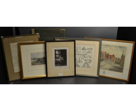 Marcus A. Boss (early 20th century), after, Harrow School, the margin centred by the school's coat of arms, lithographed by V