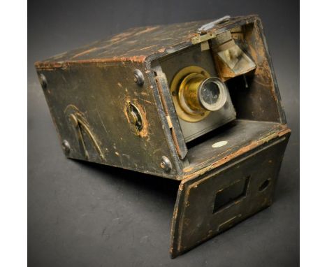 Photographic interest - a Swinden's Monarch patent falling plate box camera, Swinden's of Liverpool lens; the camera was disp