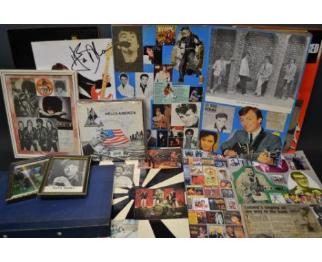 Vinyl and Music Memorabilia - scrapbooks containing cuttings, press cards, etc, some signed including Thin Lizzy, The Tremelo