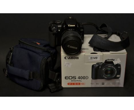 A Canon EOS400D digital camera and carrying case