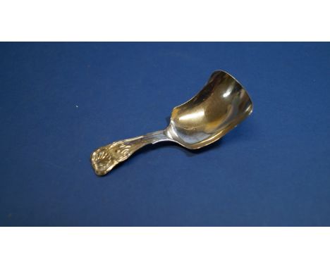 A George IV silver Kings pattern caddy spoon, by Unite & Hilliard, Birmingham 1829, 8.7cm. Condition Report: good. Initials t