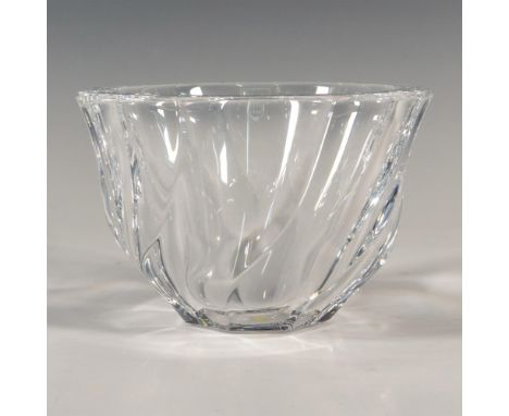 A clear small bowl in an octagonal twist form. Orrefors stickered. This item has its original box: 5"L x 5"W x 5"H. Artist: O