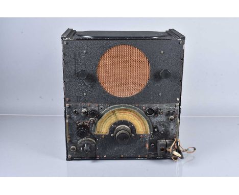 A WWII Period Lancaster Bomber Radio Receiver, complete with attached speaker, believe to be a Type R1155A, missing Air Minis