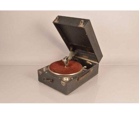 SALEROOM ANNOUNCEMENT - Description change is shown in bold below.Portable gramophone, a Columbia Model 201 A with nickel-pla
