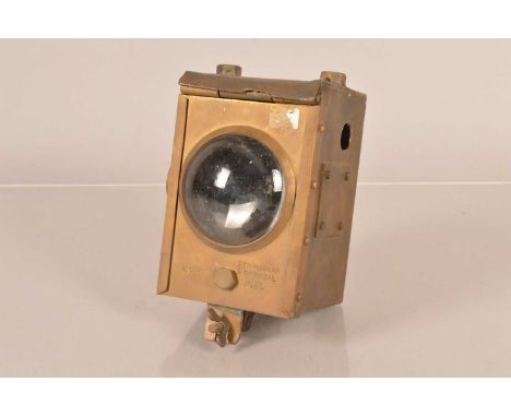 A Peninsular &amp; Oriental brass lamp, by S.N Co, serial 35006, 15cm H