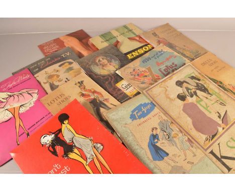 A good collection of vintage fashion advertising signs, mainly cardboard, some metal covered, for Kiltie Shoes, K Shoes for M