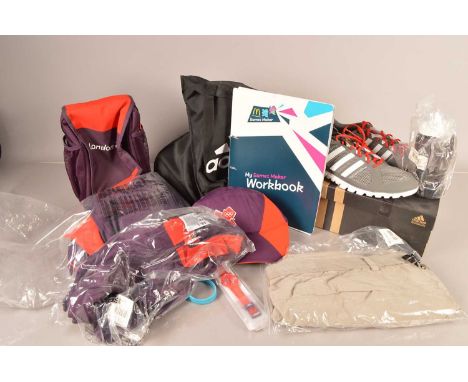 Olympics, London 2012 Olympic Volunteer's items, to include unused Adidas Trainers, Uniform, Swatch Watch, Collector's book, 