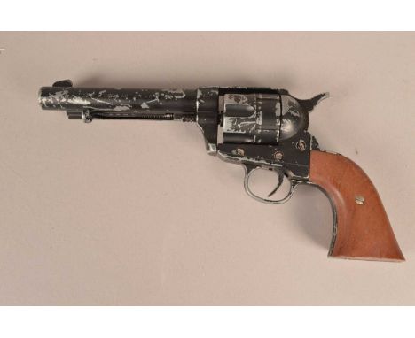 A replica Colt Single Action Army .45 Revolver, in black, 18+ Identification and Disclaimer Signature needed (A-303)