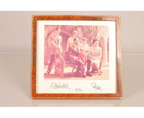 Queen Elizabeth II (1926-2022) and Prince Philip (1921-2021) signed photograph, dated 1970, signed in black ink, 'Elizabeth R