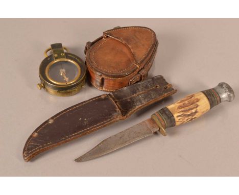 A WWI Verners Pattern Pocket Compass, dated 1916, by Cruchon &amp; Emons, complete with 1916 dated leather case, plus a Willi