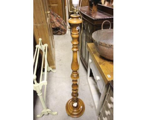 Mahogany Standard Lamp on bulbous turned support