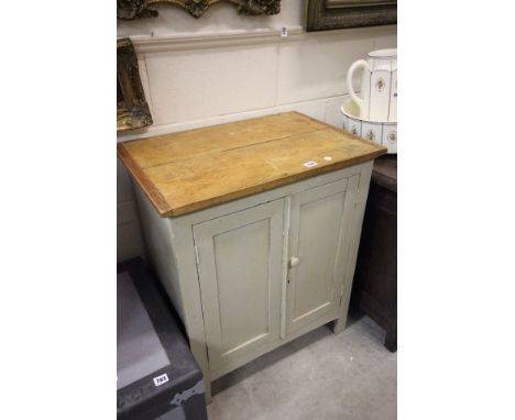 A Vintage Painted Pine Store Cupboard 