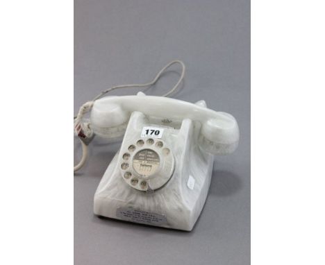 Vintage Dial Telephone with lustre mottled white effect finish