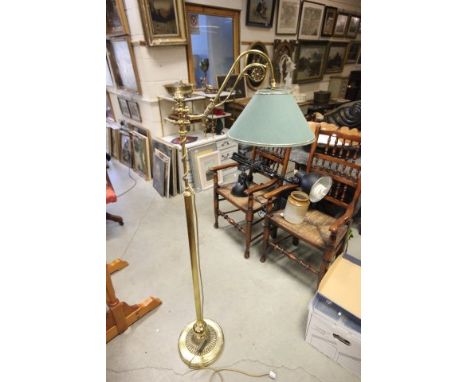 Brass Standard Reading Lamp with Corinthian Column Support