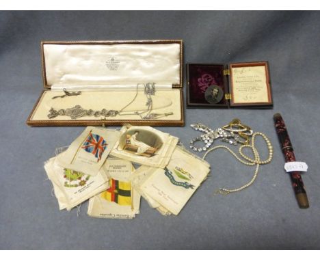 A Quantity of Mixed Collectables including a Daguerreotype Case, Quantity of Cigarette Silks, Vintage Fountain Pen with 14ct 