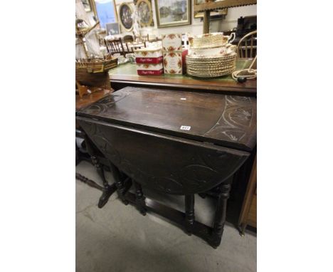 Carved Oak Gate-leg Table