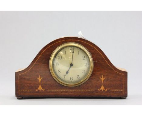 An Edwardian Inlaid Mahogany Mantle Clock, Eight Day