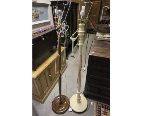 Painted Standard Lamps and a Mahogany Standard Lamp