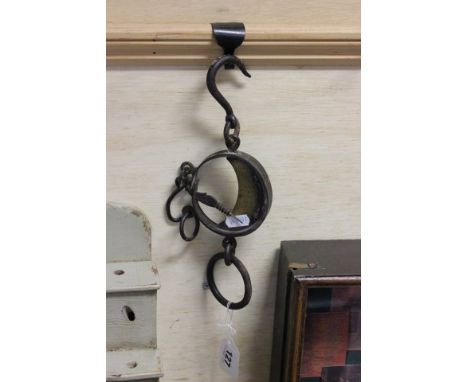 An Antique Iron and Brass Hanging Scales 