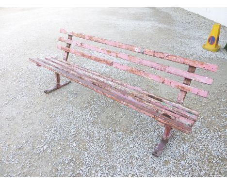 A Garden Slatted Metal Bench 