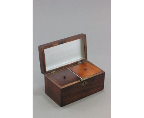 A Georgian Mahogany Two Compartment Tea Caddy 