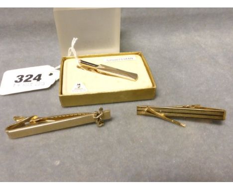 Stratton Cricket Bat Tie Clip, Stratton hunting horn tie clip and another tennis player tie clip