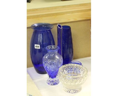 A Collection of Blue Glass including Two Caithness