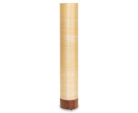 1970s TUBULAR FLOOR LAMP with rosewood base. 115.5cm high