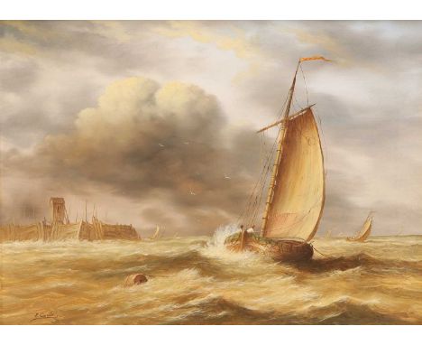 R*** CAVALLA (CONTEMPORARY) A PAIR OF STORMY SEA VIEWS ‡ Signed
oils on canvas (2)30cm x 39cmQty: 2