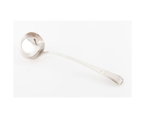 A soup ladleSilver 833/000Ribbed decorationOporto assay-mark (regd. 1861) and maker's mark attributable to António de Sousa N