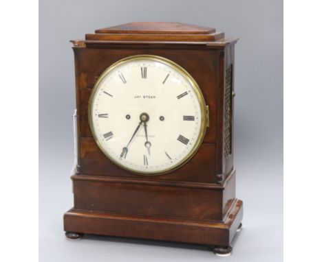 A Regency mahogany bracket clock, signed James Steer height 40cm