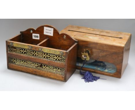 A 'Letters' casket and 'Post/Delivery' wall bracket