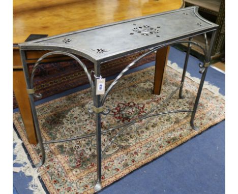 A metal console table W.117cm