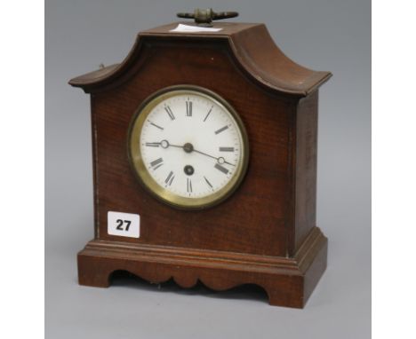 An Edwardian mahogany mantel timepiece height 25cm