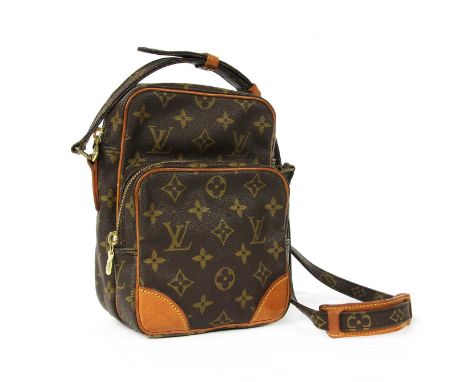 A Louis Vuitton monogrammed canvas 'Amazone' shoulder bag, vachetta leather detailing and trim, single flat handle, gold-tone