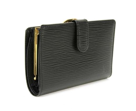 A Louis Vuitton black Epi leather 'French Purse', gold-tone hardware, note section with four card slots, authenticity number 