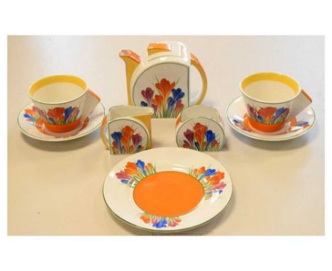 Limited edition Clarice Cliff - Tea For Two, comprising teapot, milk jug, sugar bowl, toast plate and two teacups and saucers